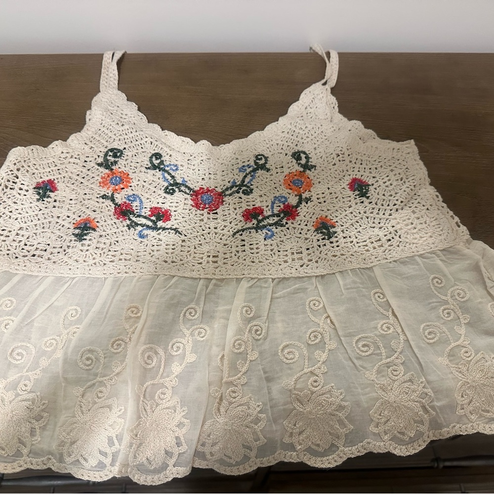 Altar'd State Cream Crochet Top